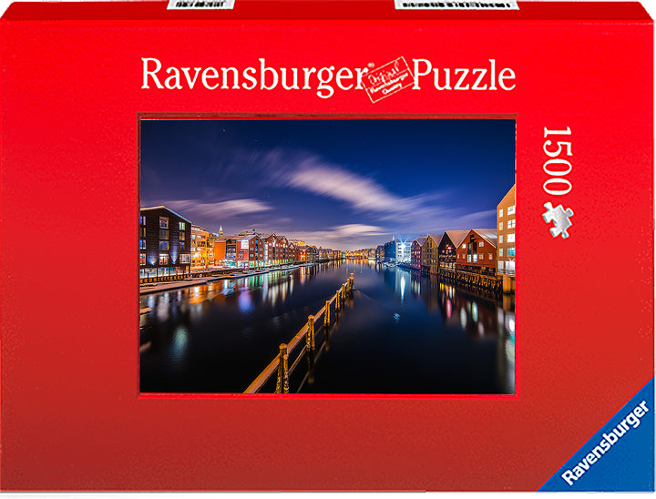 Trondheim Night From Bakke Bru (Photo Puzzle) - AZIZ NASUTI ART GALLERY