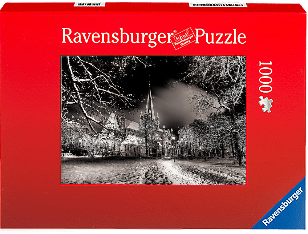 The beautiful Nidarosdomen in Black and White (Photo Puzzle) - AZIZ NASUTI ART GALLERY