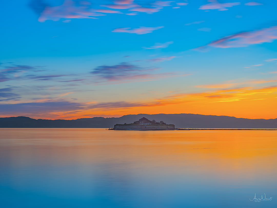 Munkholmen and beautiful colors Framed Print - AZIZ NASUTI ART GALLERY