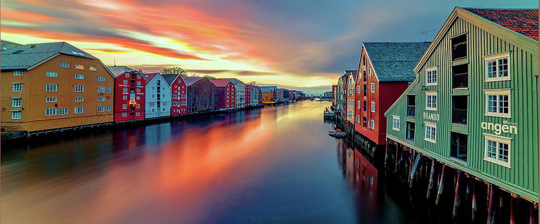 Trondheim Nidelva And Brygga  (Coffee Mug) - AZIZ NASUTI ART GALLERY