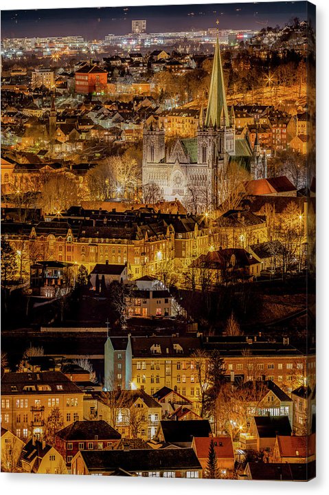 Trondheim Golden Night And The Beautiful Nidarosdomen - AZIZ NASUTI ART GALLERY
