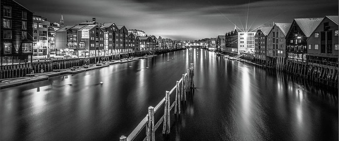 Trondheim Night From Bakke Bru (Coffee Mug) - AZIZ NASUTI ART GALLERY