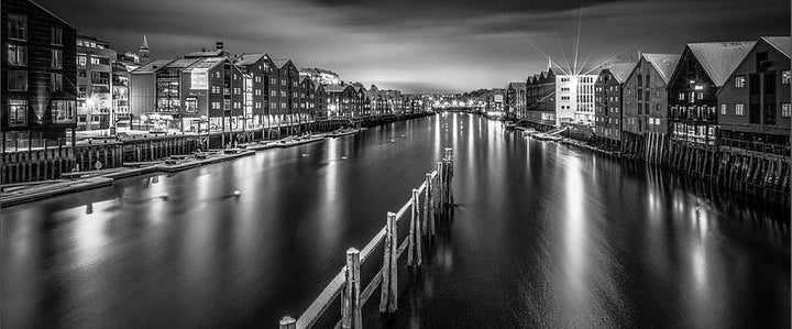 Trondheim Night From Bakke Bru (Coffee Mug) - AZIZ NASUTI ART GALLERY