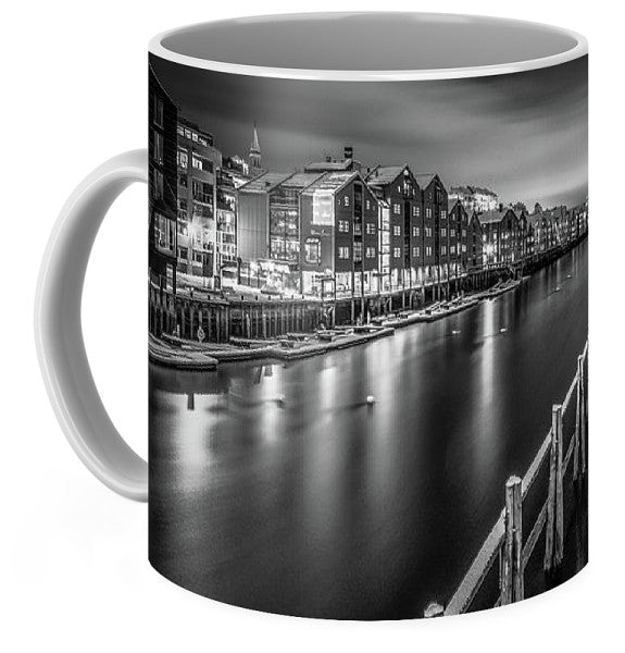 Trondheim Night From Bakke Bru (Coffee Mug) - AZIZ NASUTI ART GALLERY
