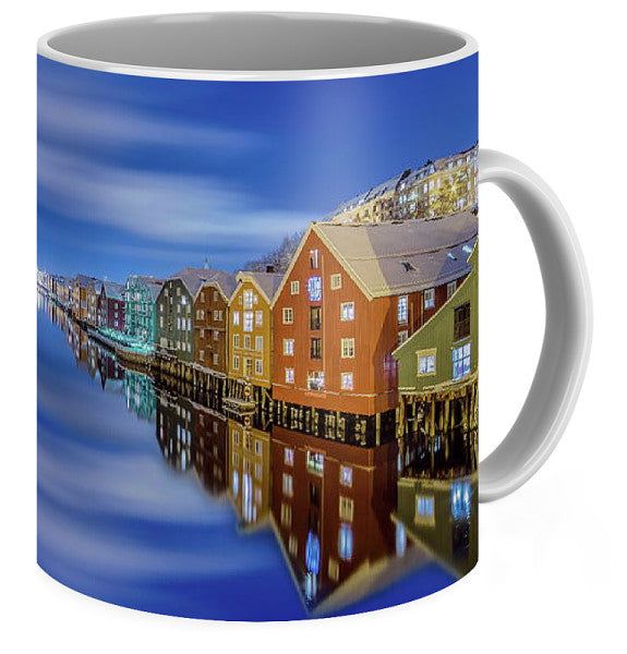 Trondheim Silky Winter Night (Coffee Mug) - AZIZ NASUTI ART GALLERY