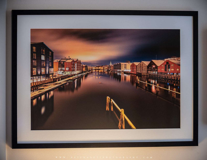 Beautiful Trondheim Night From Bakke Bru - AZIZ NASUTI ART GALLERY