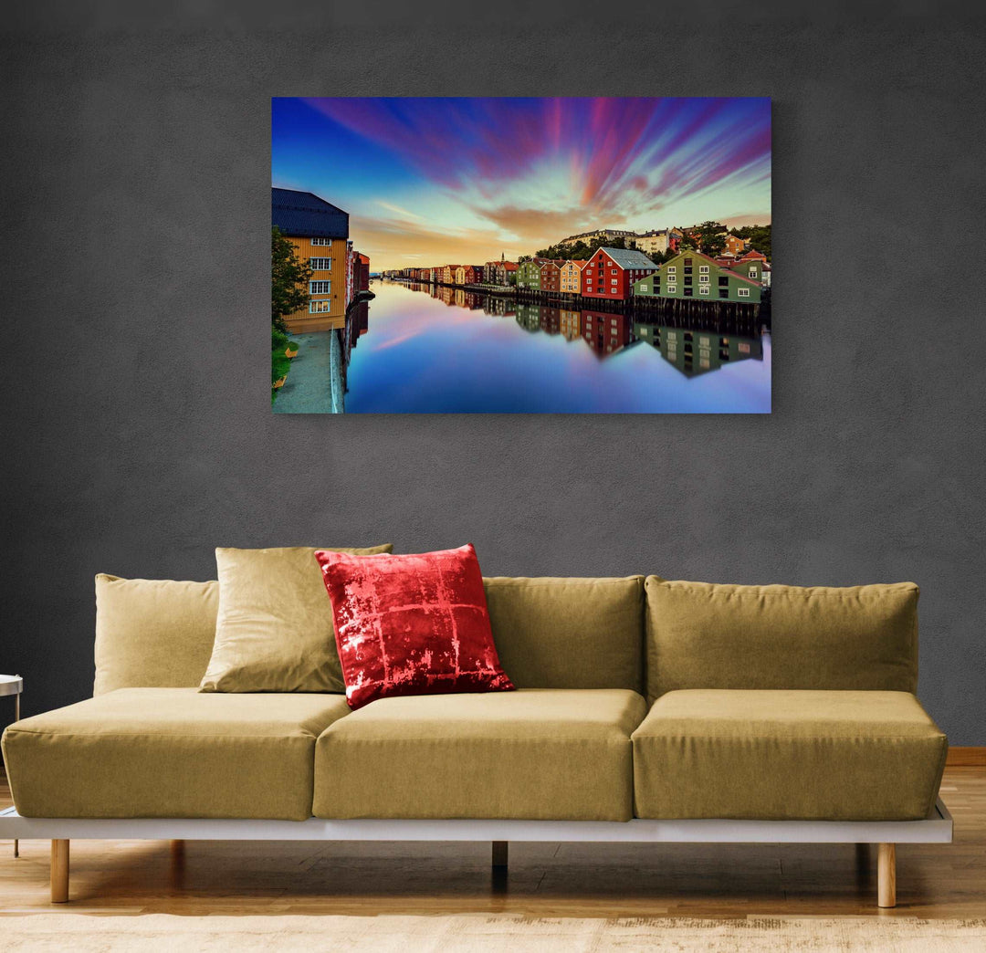 Dramatic Sunset Over Trondheim on Gallery Print quality (3 sizes) - AZIZ NASUTI ART GALLERY