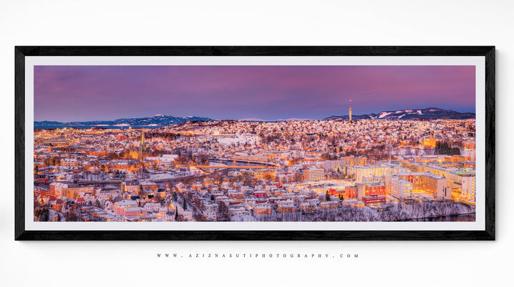 The Magical Winter Panorama of Trondheim from Utsikten