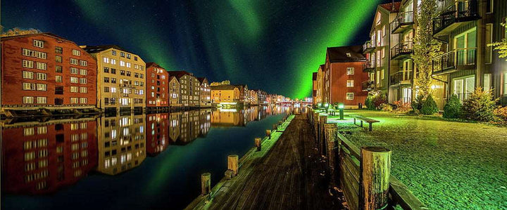 Amazing Nordlys Northern Light Over Trondheim  (Coffee Mug) - AZIZ NASUTI ART GALLERY