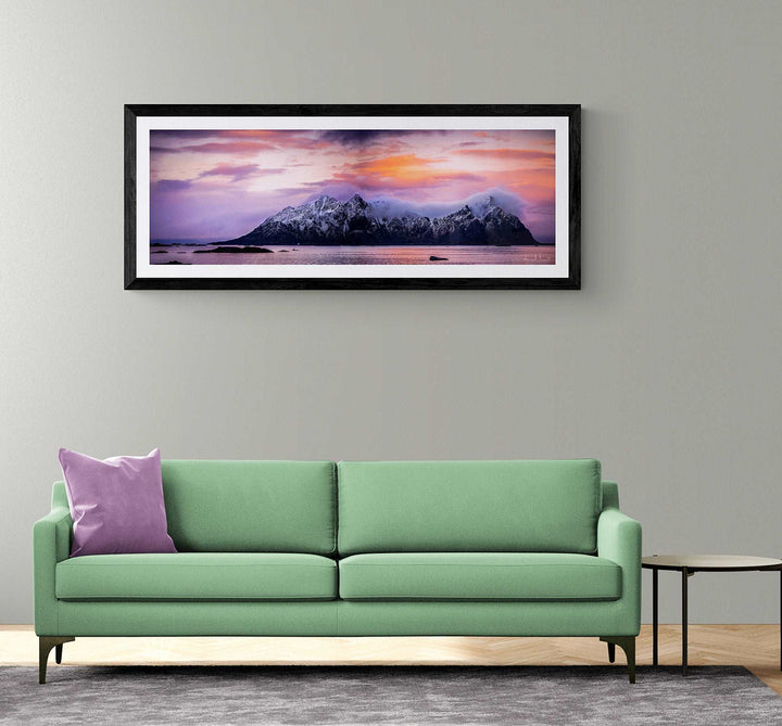 Beautiful lille Molla island in Lofoten 160X70 cm with Art Glass (Limited Edition) - AZIZ NASUTI ART GALLERY