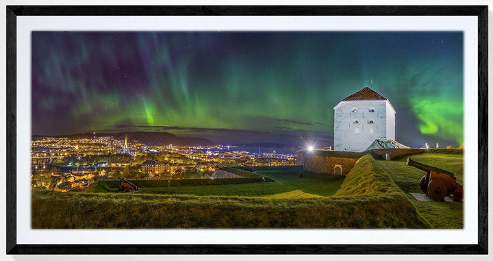 Beautiful Trondheim from Kristiansten Festning 150X80  with Art Glass (Limited Edition) - AZIZ NASUTI ART GALLERY