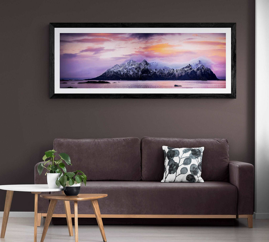 Beautiful lille Molla island in Lofoten 160X70 cm with Art Glass (Limited Edition) - AZIZ NASUTI ART GALLERY