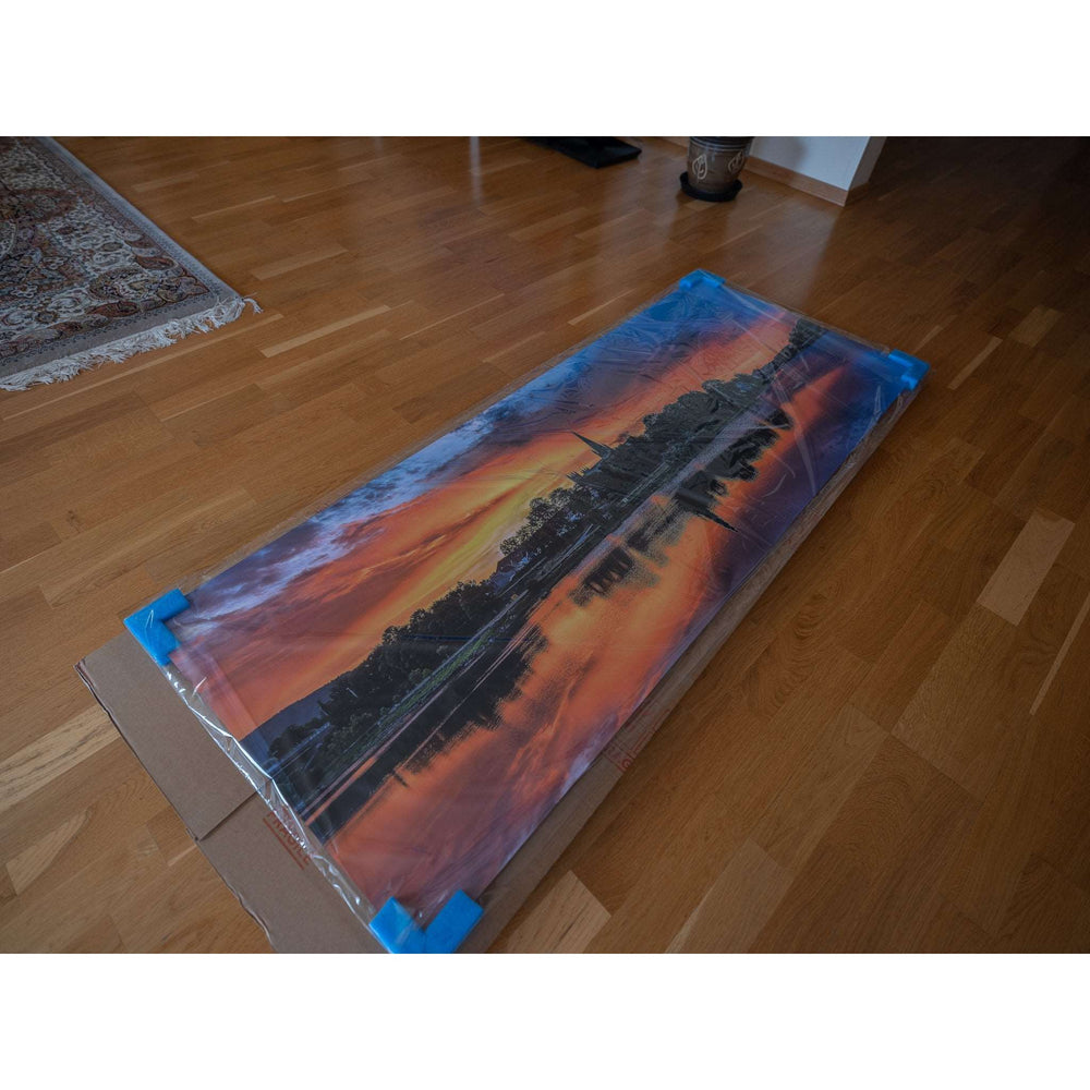 Beautiful Sunset over NIdarosdomen (120X60 cm on aluminium) - AZIZ NASUTI ART GALLERY