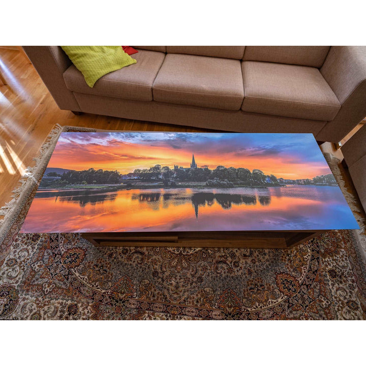 Beautiful Sunset over NIdarosdomen (120X60 cm on aluminium) - AZIZ NASUTI ART GALLERY