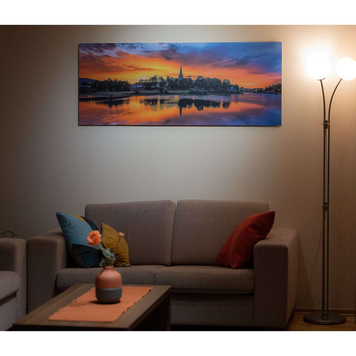 Beautiful Sunset over NIdarosdomen (120X60 cm on aluminium) - AZIZ NASUTI ART GALLERY