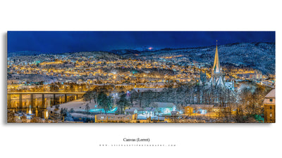 Trondheim Panorama Om Vinteren Fra Festningen (Lerret)