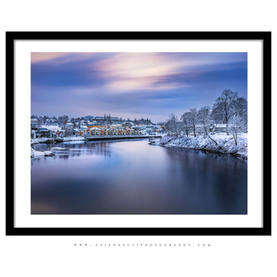 Trondheim's Winter Scene From Gamle bybro Towards NTNU