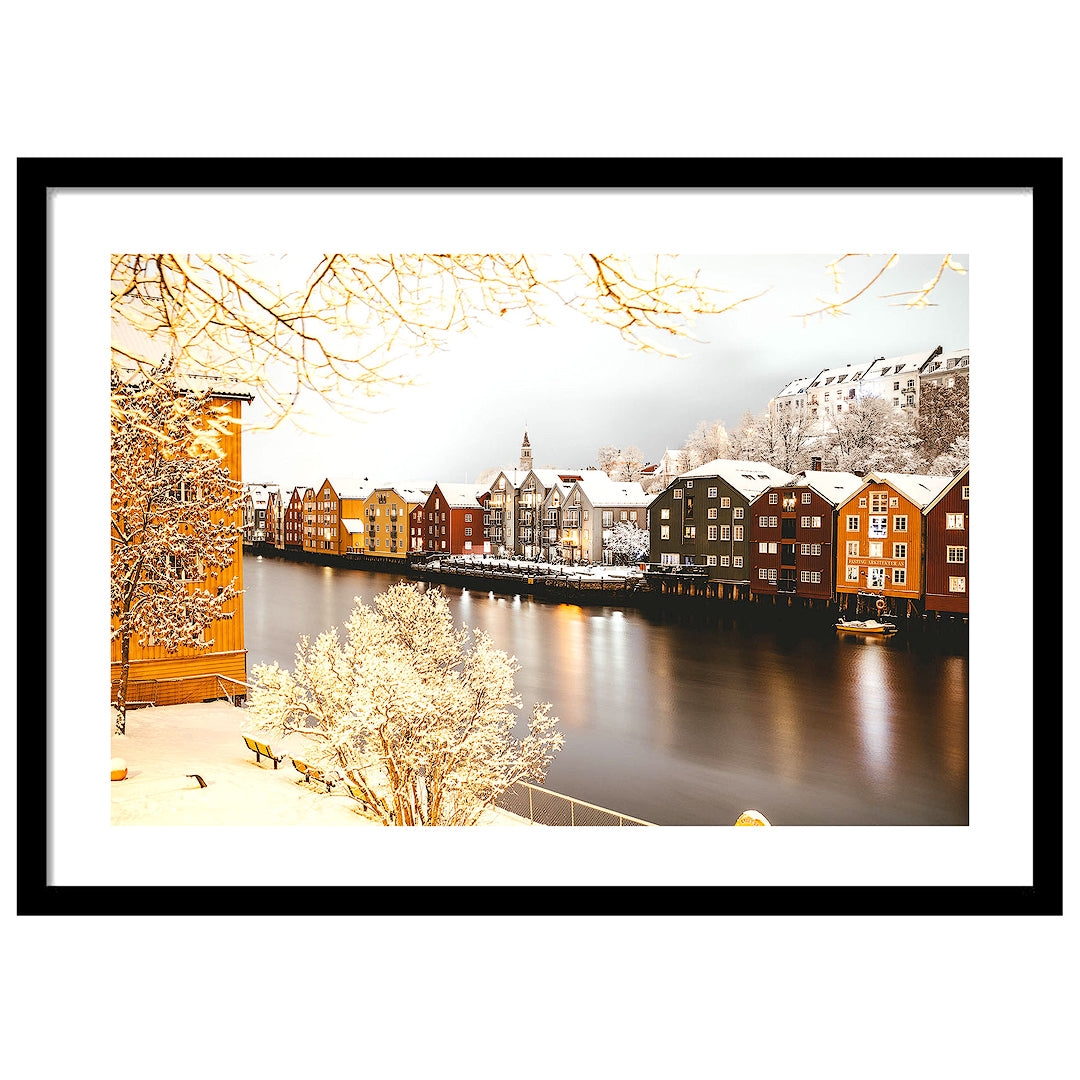 Beautiful Wintermood of Trondheim From Gamle Bybro
