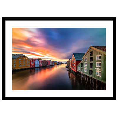 Gorgeous colors before rain In Trondheim Framed Print 120X80 (Limited Edition)