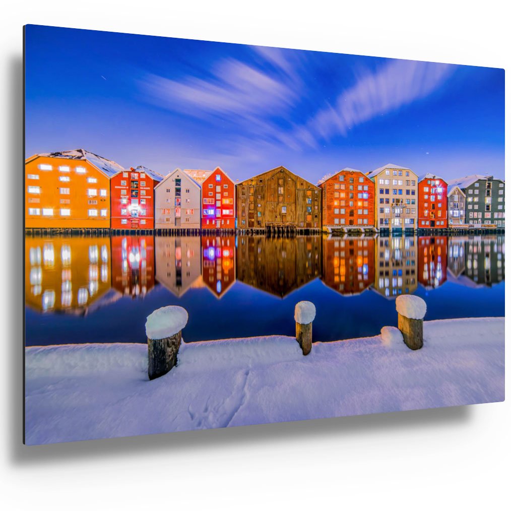 A Beautiful Snowy Mood of Trondheim Brygga - AZIZ NASUTI ART GALLERY