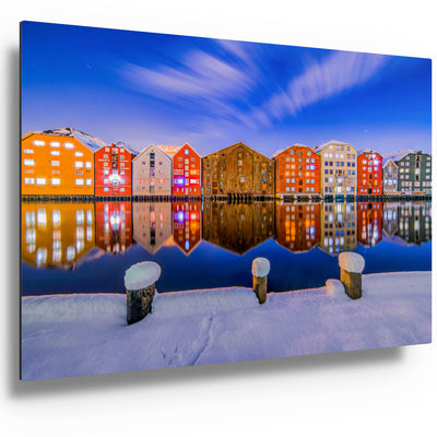 A Beautiful Snowy Mood of Trondheim Brygga - AZIZ NASUTI ART GALLERY