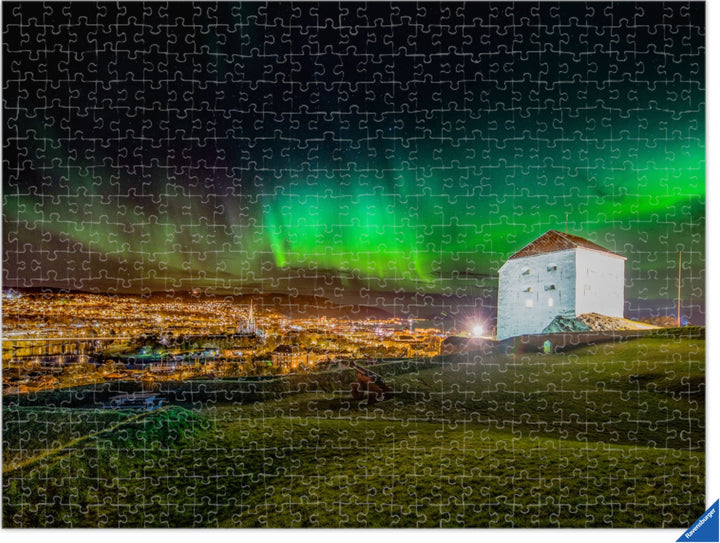 Beautiful Aurora Over Festningen in Trondheim (Photo Puzzle) - AZIZ NASUTI ART GALLERY