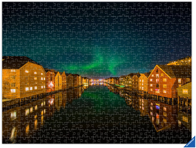 Nordlys or Northern light over Trondheim (Photo Puzzle) - AZIZ NASUTI ART GALLERY