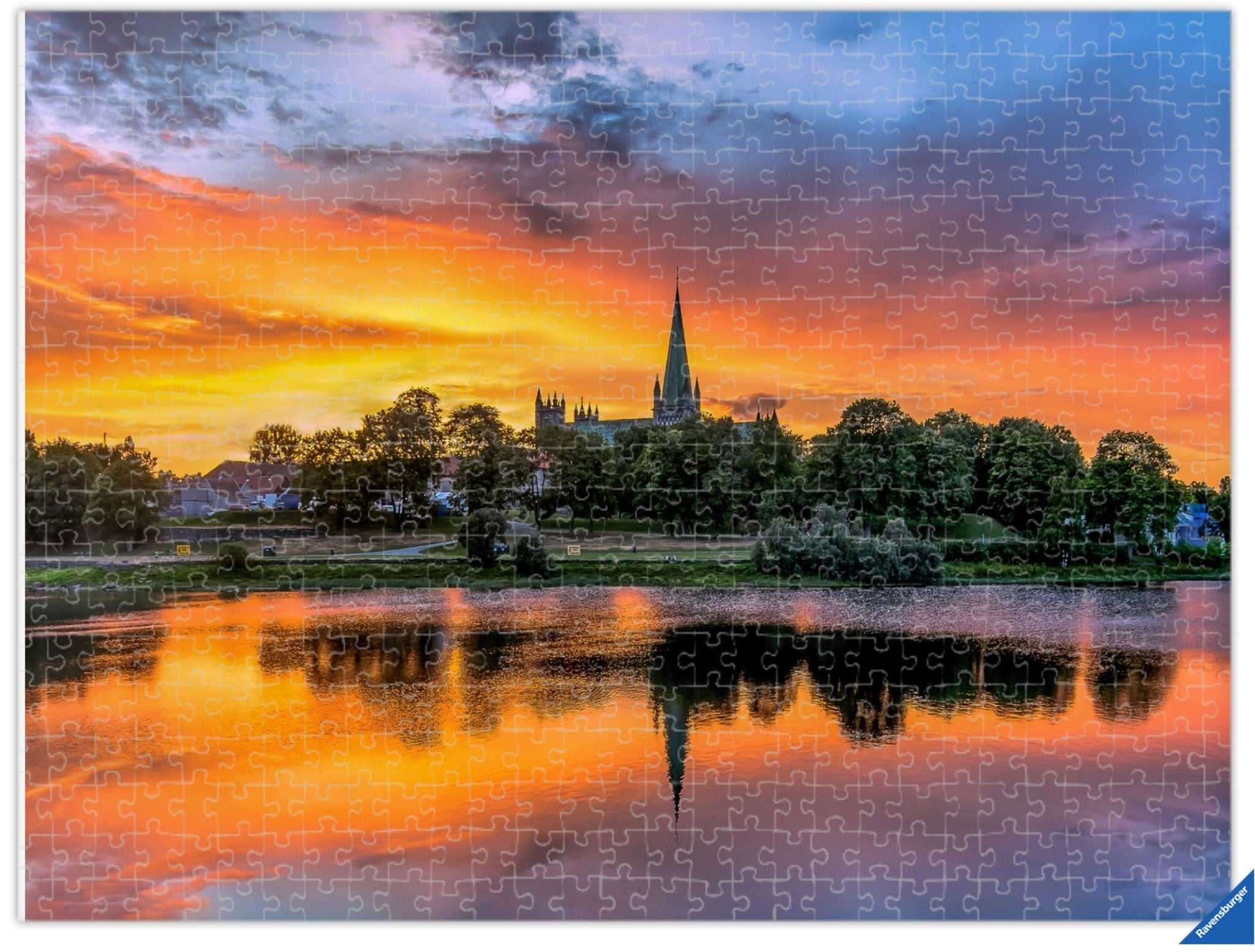 絵画 ND Sunset Over Nidarosdomen (Photo Puzzle) - AZIZ NASUTI ART GALLERY