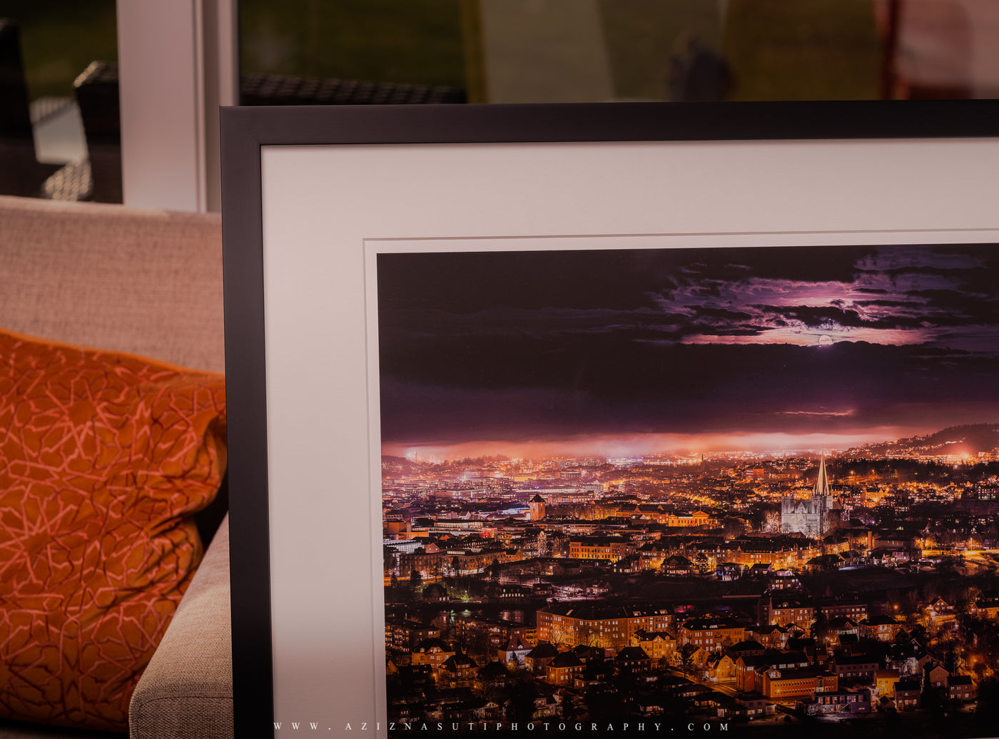 Trondheim Panorama from Utsikten framed 160X60  (Limited Edition) - AZIZ NASUTI ART GALLERY