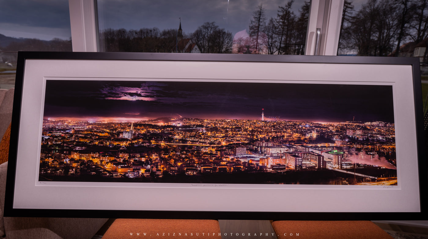 Trondheim Panorama from Utsikten framed 160X60  (Limited Edition) - AZIZ NASUTI ART GALLERY