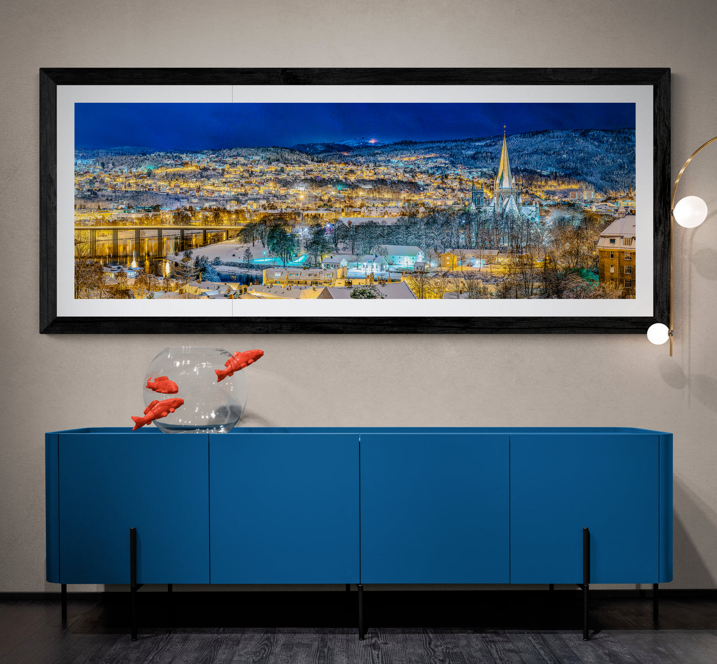 Trondheim Panorama In The Winter Time 160X60  (Limited Edition)
