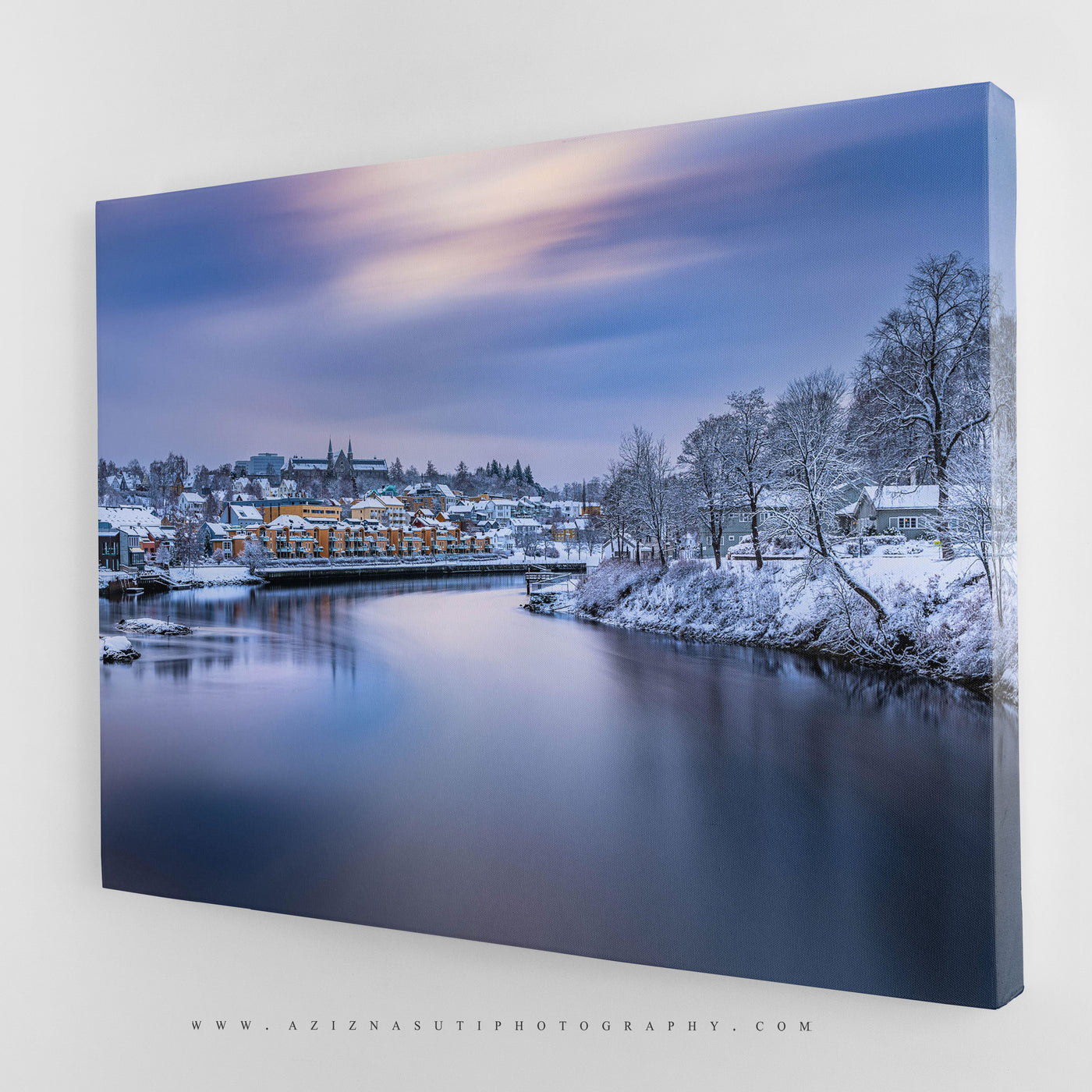 Trondheim's Winter Scene From Gamle bybro Towards NTNU