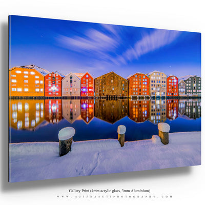 A Beautiful Snowy Mood of Trondheim Brygga - AZIZ NASUTI ART GALLERY