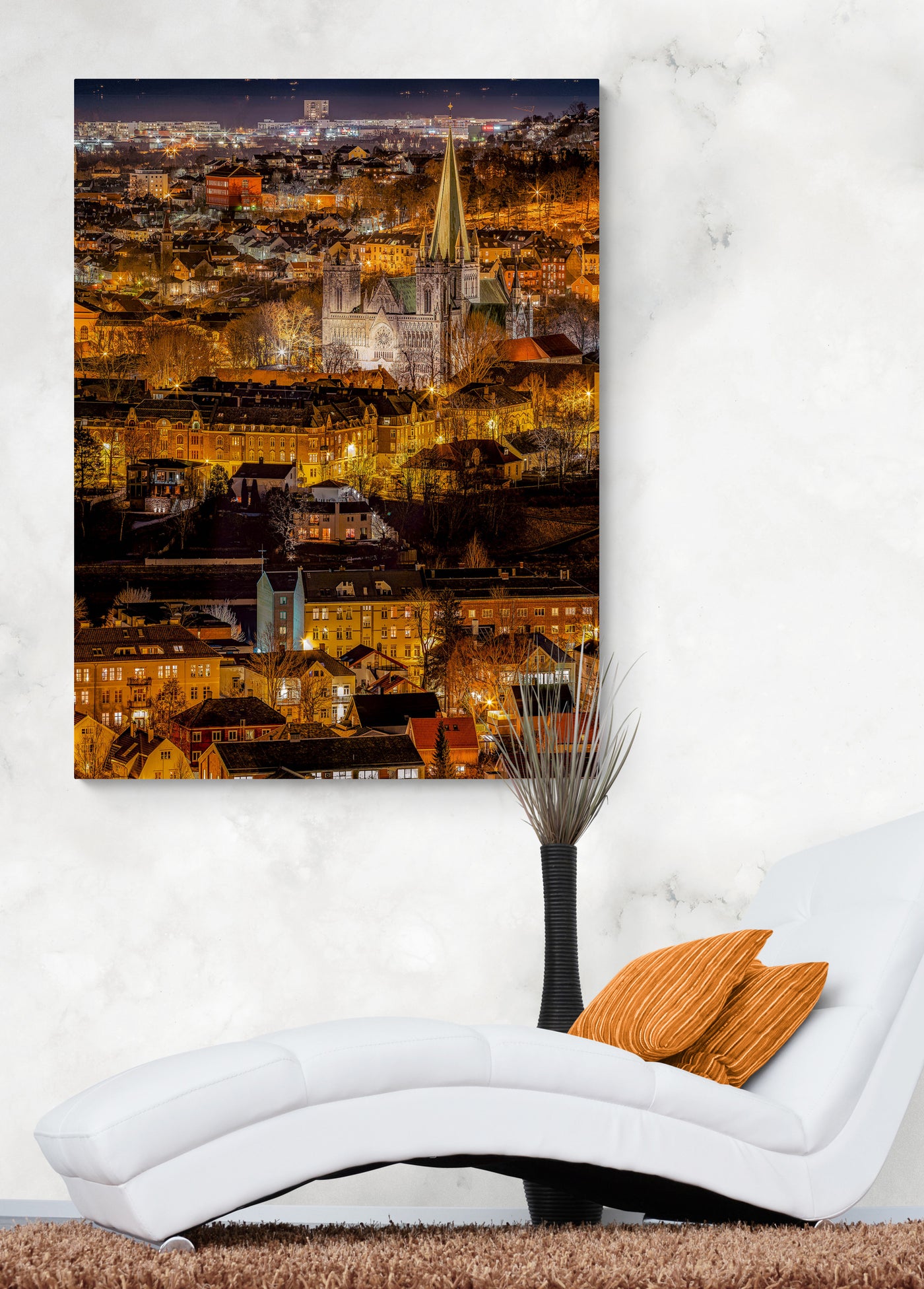 Trondheim Golden Night And The Beautiful Nidarosdomen - AZIZ NASUTI ART GALLERY