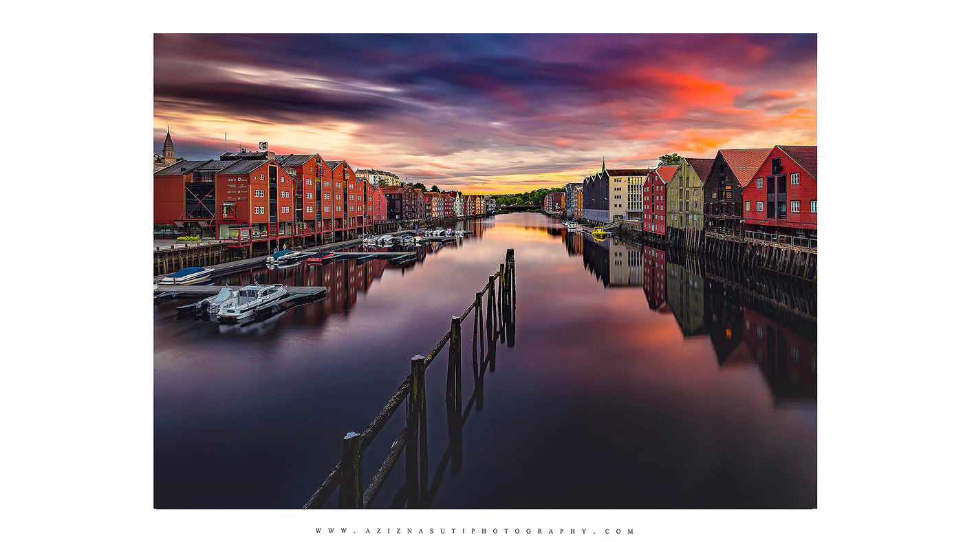 Trondheim from Bakke bru in August
