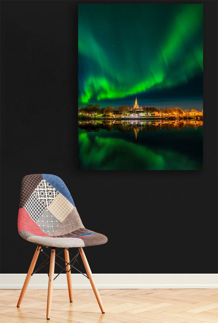 Aurora Over Nidarosdomen In Trondheim