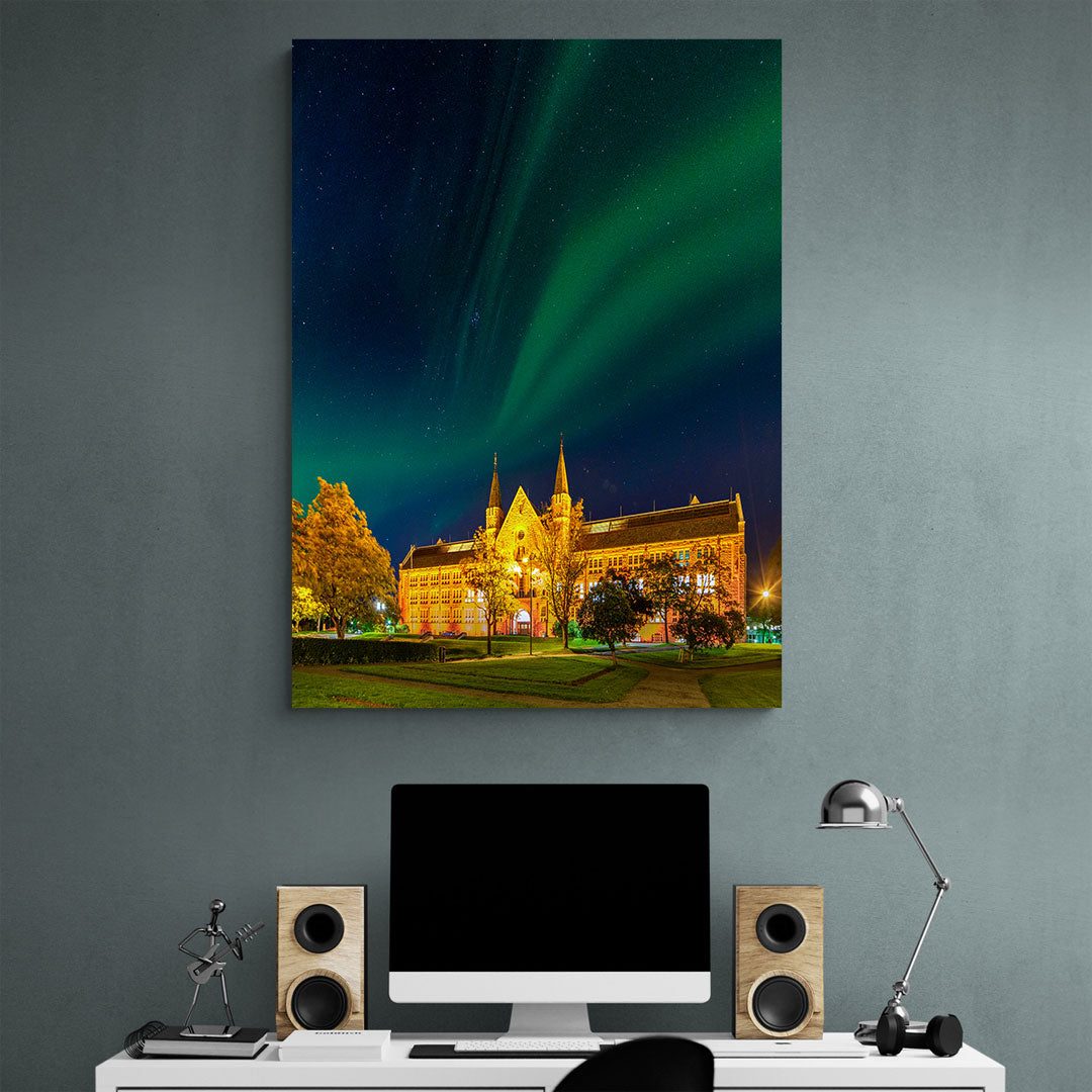 Nordlys Over NTNU Hovedbygning Hovedbygningen Trondheim