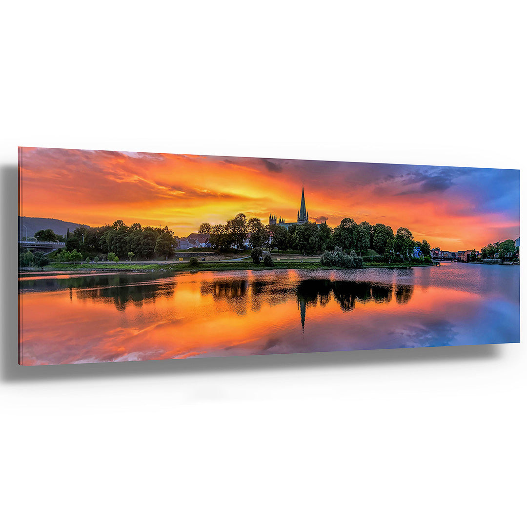 Beautiful Sunset over Nidarosdomen on Gallery Print (4 sizes)