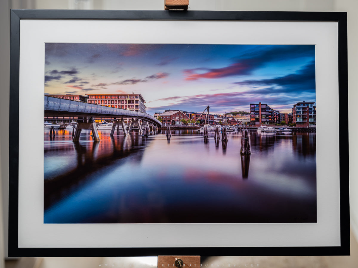 A Midnight Sunset Over Solsiden And Verftsbrua (Blomsterbrua) 70X50 cm (20%off)
