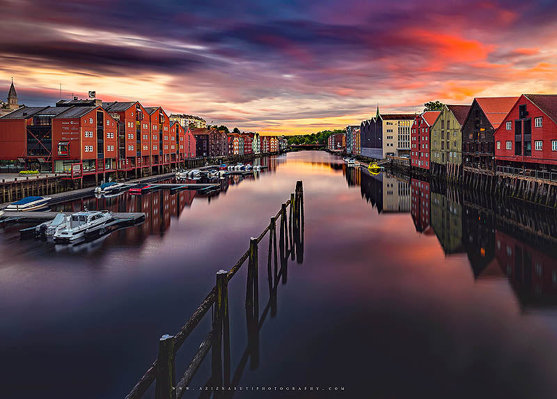 Trondheim from Bakke bru in August 120X90 (Limited Edition)