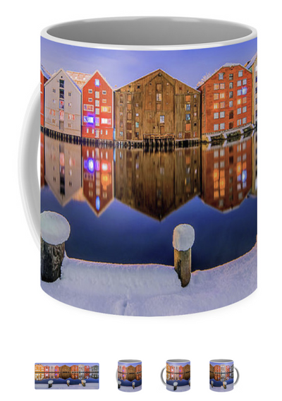 Trondheim Night Winter Mood (Coffee Mug) - AZIZ NASUTI ART GALLERY