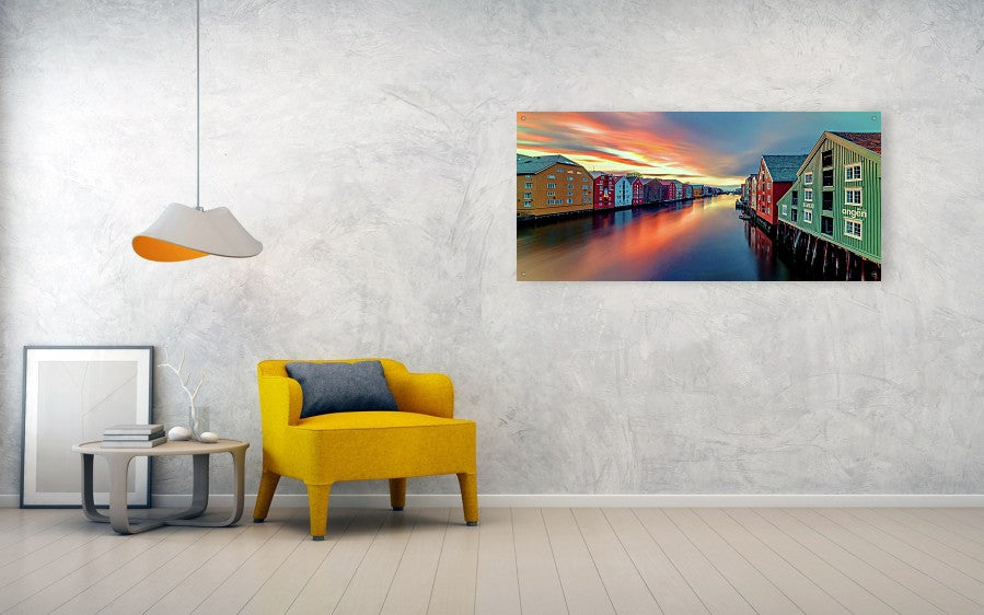 Trondheim Nidelva And Brygga - AZIZ NASUTI ART GALLERY