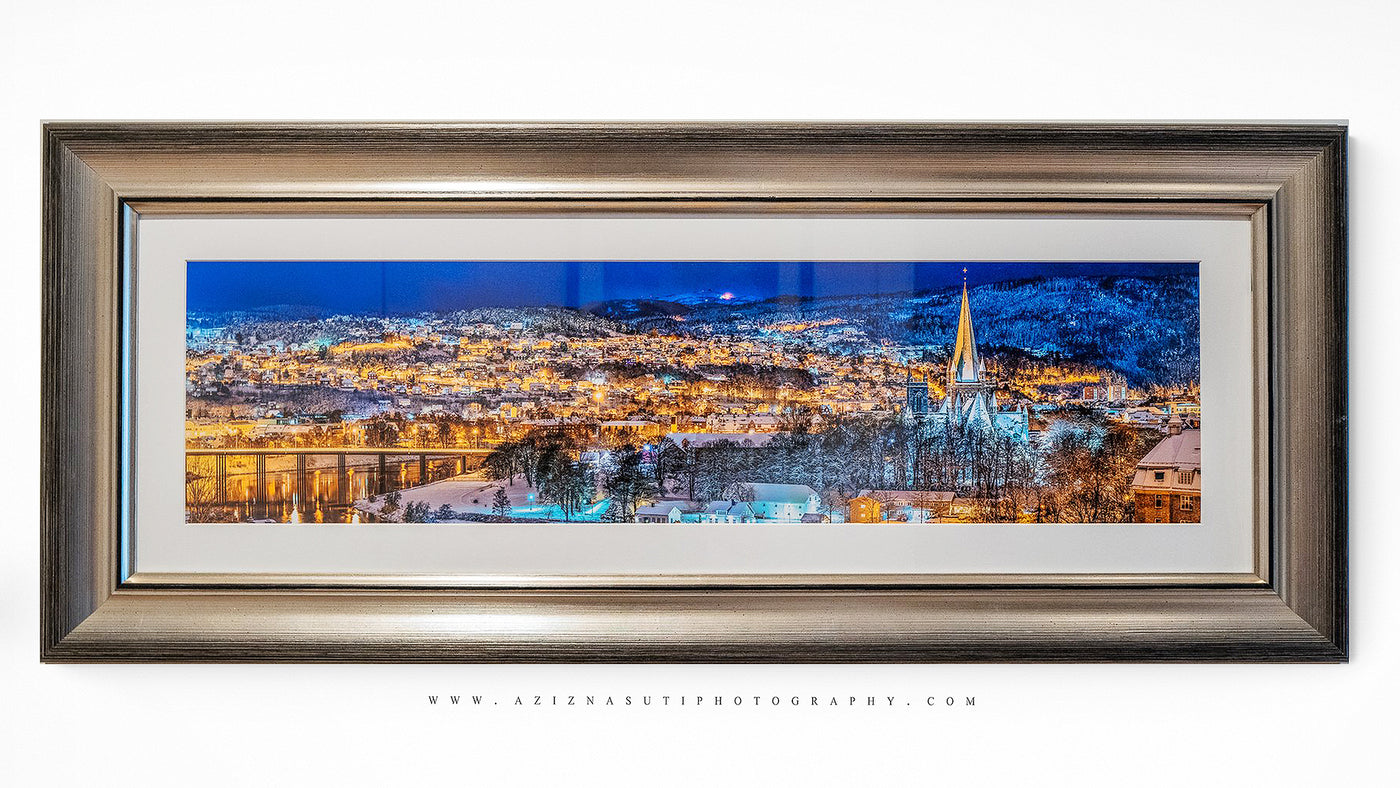 Trondheim Panorama In The Winter 100X40 cm - AZIZ NASUTI ART GALLERY