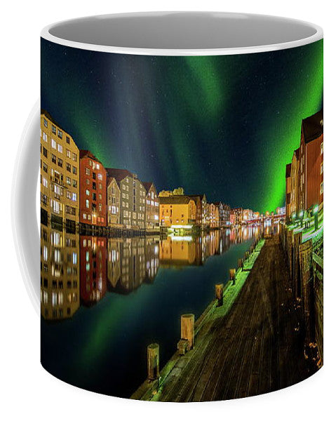 Amazing Nordlys Northern Light Over Trondheim  (Coffee Mug) - AZIZ NASUTI ART GALLERY