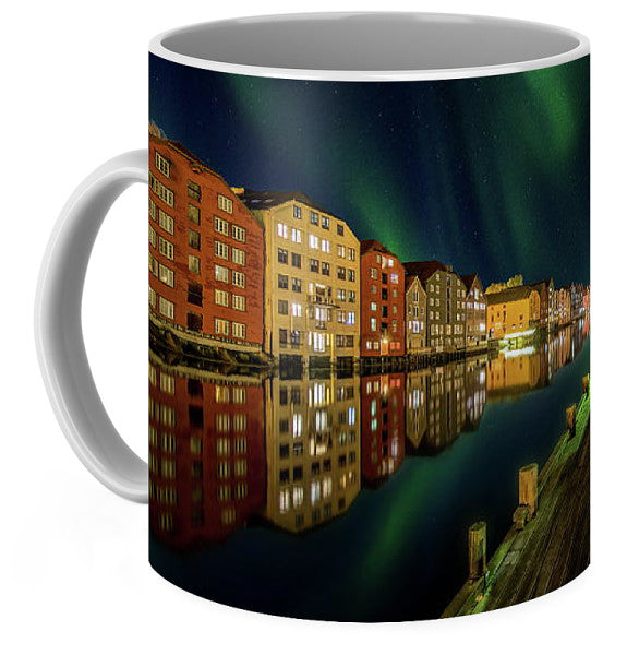 Amazing Nordlys Northern Light Over Trondheim  (Coffee Mug) - AZIZ NASUTI ART GALLERY