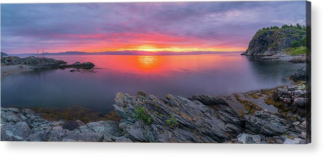 The Midnight Sunset Over Beautiful Korsvika in Panorama - AZIZ NASUTI ART GALLERY