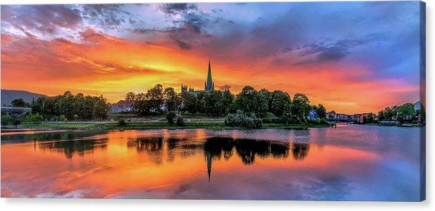 Amazing Sunset Over Nidarosdomen Domkirke In Trondheim - AZIZ NASUTI ART GALLERY