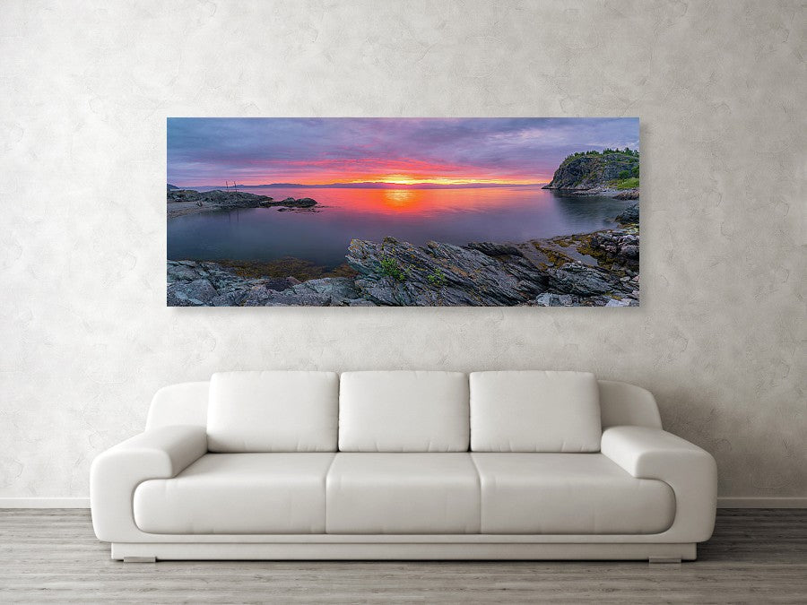 The Midnight Sunset Over Beautiful Korsvika in Panorama - AZIZ NASUTI ART GALLERY