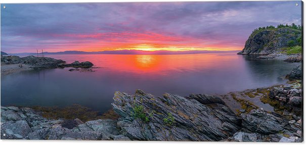 The Midnight Sunset Over Beautiful Korsvika in Panorama - AZIZ NASUTI ART GALLERY