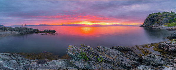 The Midnight Sunset Over Beautiful Korsvika in Panorama - AZIZ NASUTI ART GALLERY